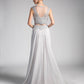 Cinderella Divine CD0113 Illusion Beaded Formal Gown Cap Sleeves