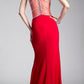 Cinderella Divine CD0115 Formal Gown Sheer Cut-Out Bodice with Slit