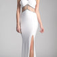 Cinderella Divine CD0115 Formal Gown Sheer Cut-Out Bodice with Slit
