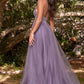 Cinderella Divine CD0154 Long Dress Beaded Applique Bodice Layered Tulle Skirt