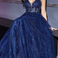 Cinderella Divine CD0154 Long Dress Beaded Applique Bodice Layered Tulle Skirt