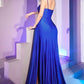 Cinderella Divine CD0201 Long Hot Stone Draped Gown with Slit