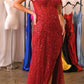 Ladivine CD0203 Long Off the Shoulder Sequin Gown with Slit