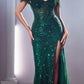 Ladivine CD0203 Long Off the Shoulder Sequin Gown with Slit