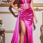 Cinderella Divine CD269 Floor Length Strapless Satin Corset Gown