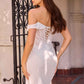 Vestido de novia ajustado, escote Bardot, Ladivine CD387W