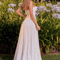 Vestido de Fiesta sin Tirantes Escote Corazón con Pliegues Línea A Brillante Ladivine CD414W
