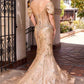 Ladivine CD641 Couture Inspired Off Shoulder Fitted Mermaid Gown