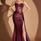 OFERTA ESPECIAL - Vestido largo de noche plateado Ladivine CD868 glamuroso con detalles de encaje y banda lateral (Talla 2)