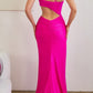 Ladivine CD887 Floor Length Sexy Cut Out Fitted Dress with Slit