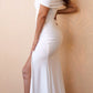 Cinderella Divine CD930 Long Off the Shoulder Jersey Gown Gathered Waist