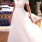 Cinderella Divine CD961W Long Lace Off the Shoulder Bridal Gown