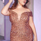 Cinderella Divine CD975 Long Off The Shoulder Sequin Mermaid Gown