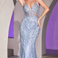 Cinderella Divine CD992 Floor Length Embellished Fitted Mermaid Gown