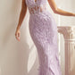 Cinderella Divine CD992 Floor Length Embellished Fitted Mermaid Gown