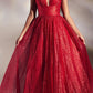 Cinderella Divine CD996 Floor Length A-line Glitter Ball Gown