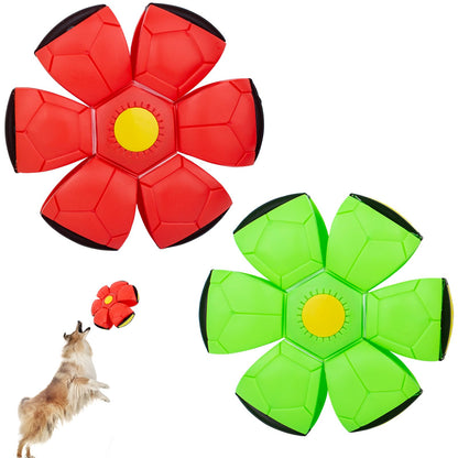 OOXYG - Disco volador para perros, 2 unidades, juguete para mascotas, disco volador para perros interactivo, juguetes de disco volador para perros medianos y grandes, disco volador para perros con 3 dientes de luz, rojo y verde