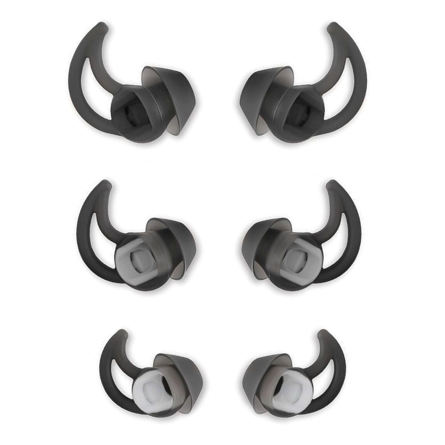 MQIMY Silicone Replacement Earbud Tips Earbud Covers Ear Tips Compatible with Bose QC20 QC20i SoundSport SIE2i IE2 IE3 Headphone Rubber Tips 3 Pairs S M L