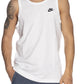 Nike Camiseta sin mangas Club para hombre (XXG Blanco/Negro)
