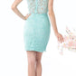 Cinderella Divine CF067S Short Sleeveless Mock Two-Piece Lace Dress