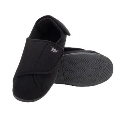 Pantuflas diabéticas Happy Touch para mujer, zapatos para linfedema, zapatos para edema para pies hinchados, pantuflas diabéticas de velcro para mujer para interior y exterior, pantuflas antideslizantes para mujer (negras 8)
