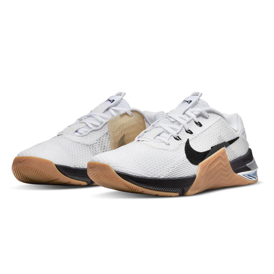 Zapatillas de gimnasia para hombre Nike, blancas, negras, goma, marrón medio, gris partícula, 48.5 EUR