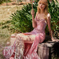Cinderella Divine CH172 Long Satin Gown with Cowl Neckline and Slit