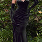 Cinderella Divine CH176 Vintage Velvet Hollywood Strapless Fitted Gown