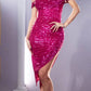 Cinderella Divine CH190 Sequin Midi Cocktail Dress Off the Shoulder
