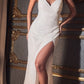 Ladivine CH225W Vestido Largo Ajustado de Lentejuelas con Cintura Fruncida