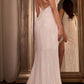 Ladivine CH225W Vestido Largo Ajustado de Lentejuelas con Cintura Fruncida