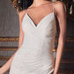 Ladivine CH225W Vestido Largo Ajustado de Lentejuelas con Cintura Fruncida