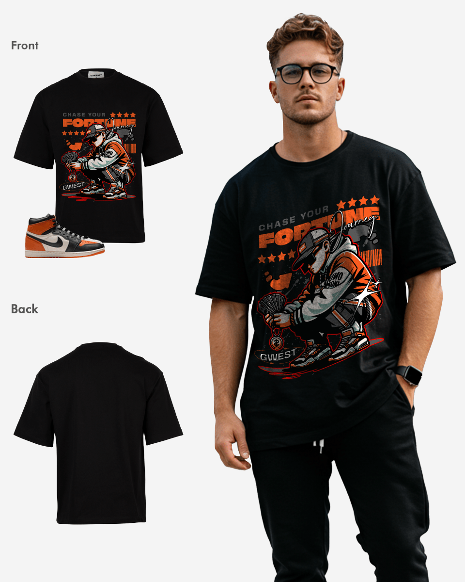 G West Chase Your Fortune Journey Oversized T-Shirt Mens