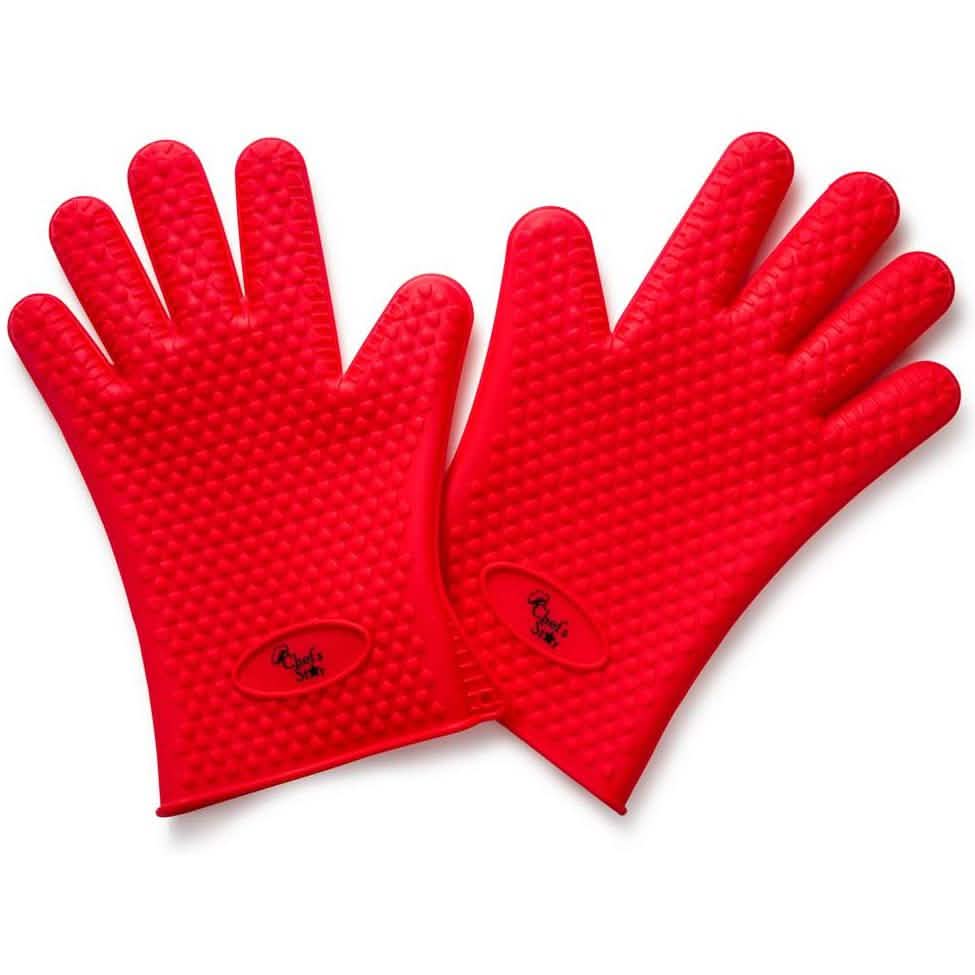 Chef's Star - Guantes de cocina para barbacoa - Rojos