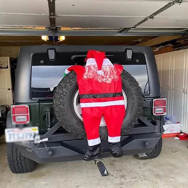 Decoración colgante de Papá Noel para escalar en Navidad