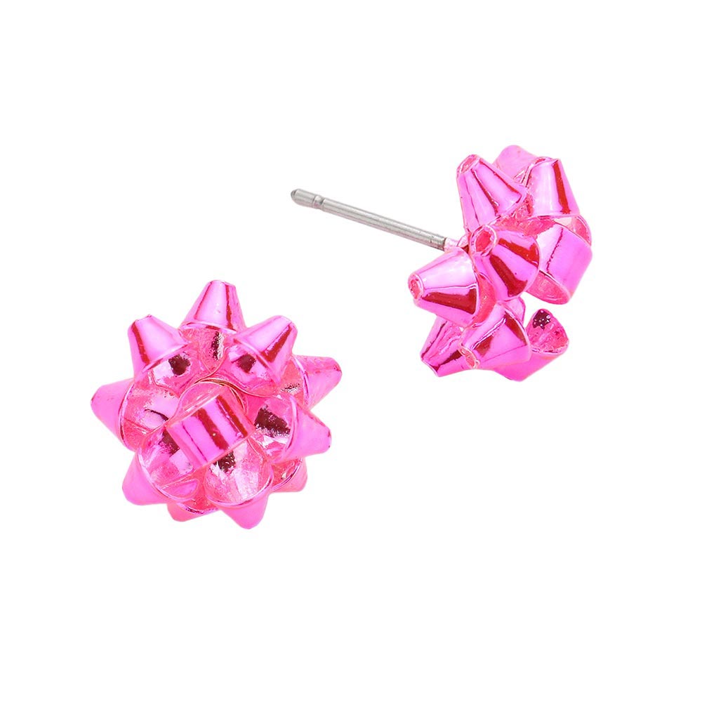 Christmas Gift Bow Stud Earrings