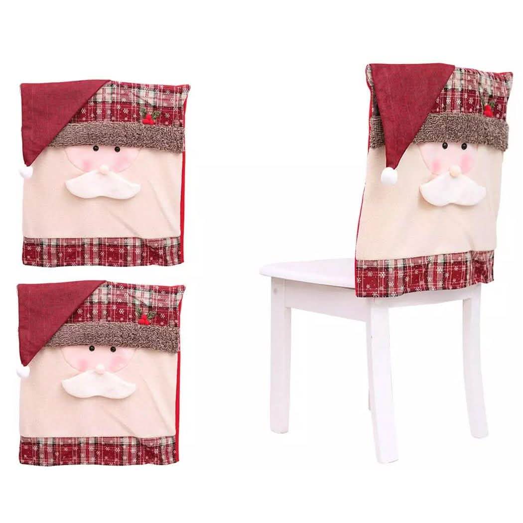 Funda para silla de Papá Noel y muñeco de nieve de Navidad