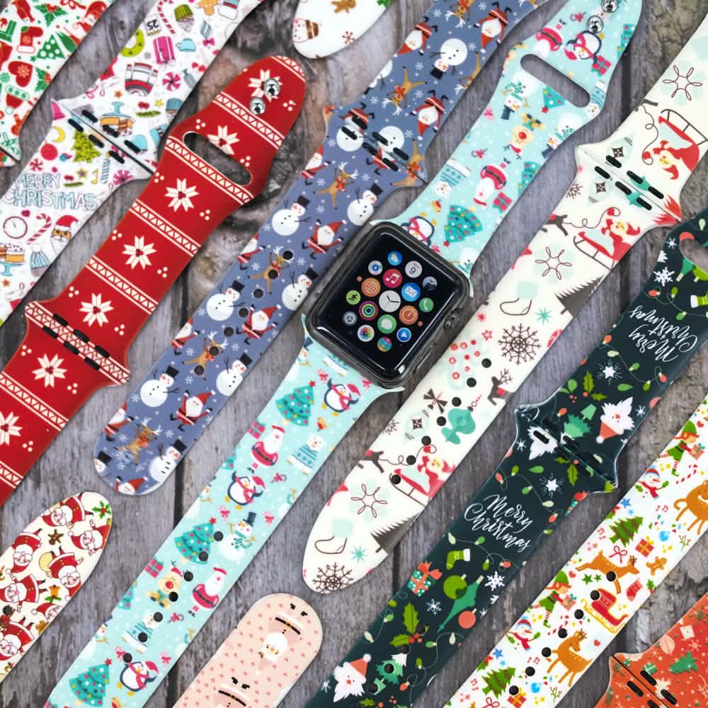 Correas de silicona navideñas para Apple Watch
