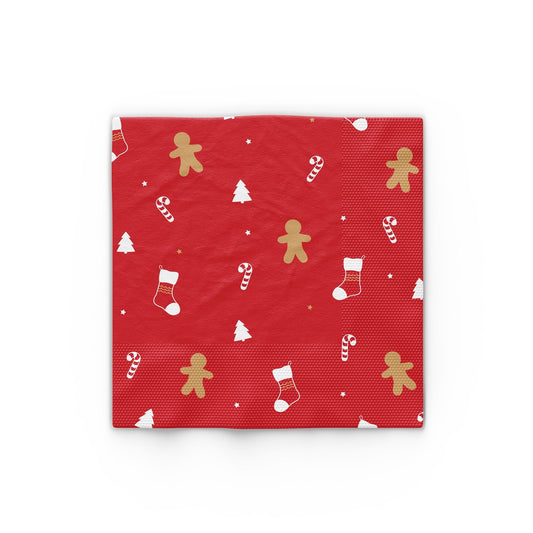 Servilletas clásicas con iconos navideños