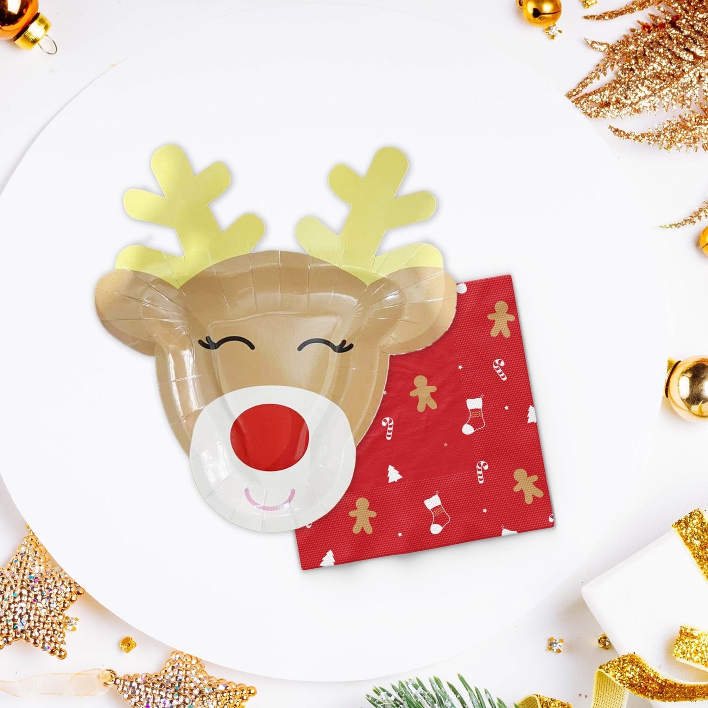 Servilletas clásicas con iconos navideños