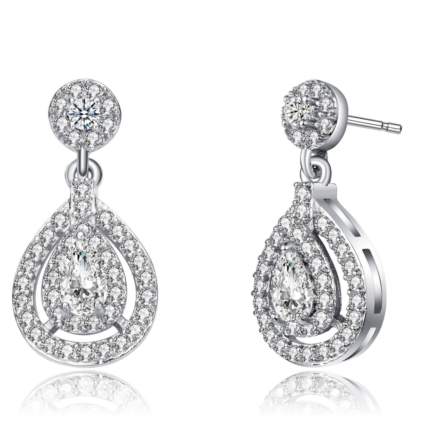 Pendientes transparentes con forma de gota