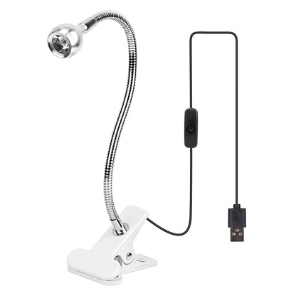 Luz de lectura con clip Lámpara de escritorio USB con abrazadera Cuello de cisne flexible