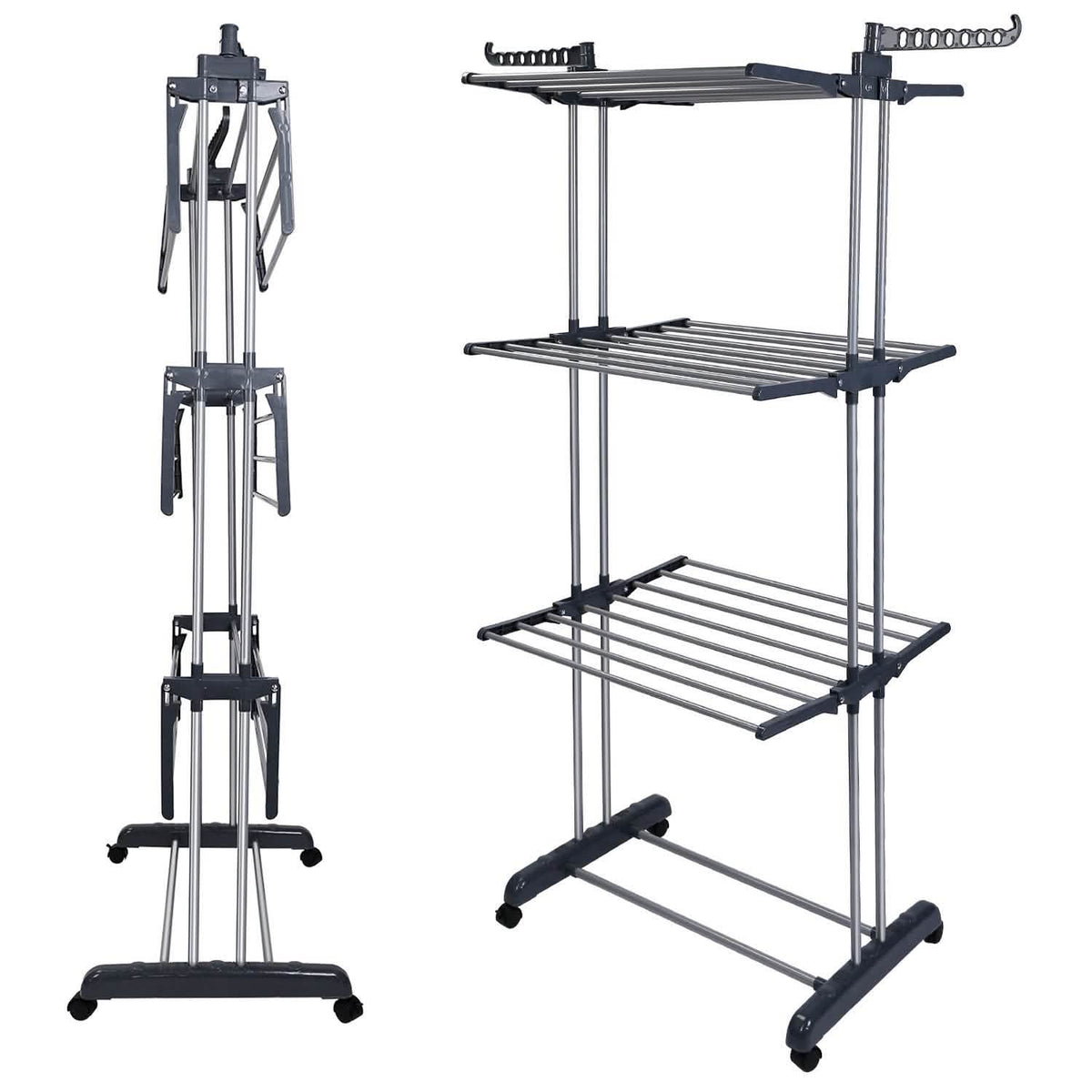 Tendedero Plegable con Ruedas para Ropa