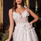 Ladivine CM321W Floor Length Floral Applique A-Line Tulle Bridal Gown