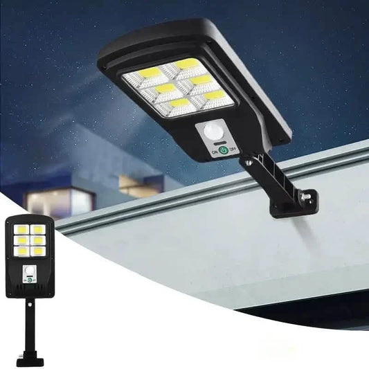 Lámpara solar COB de pared con sensor de movimiento y control remoto, 3 modos, para seguridad