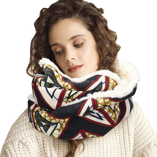 Colorful Pattern Soft Sherpa Infinity Scarf
