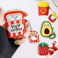Bonita funda compatible con AirPods de diseño de frutas