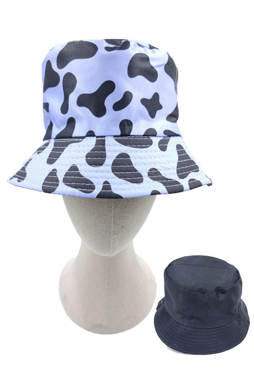 Cow Print Reversible Bucket Hat