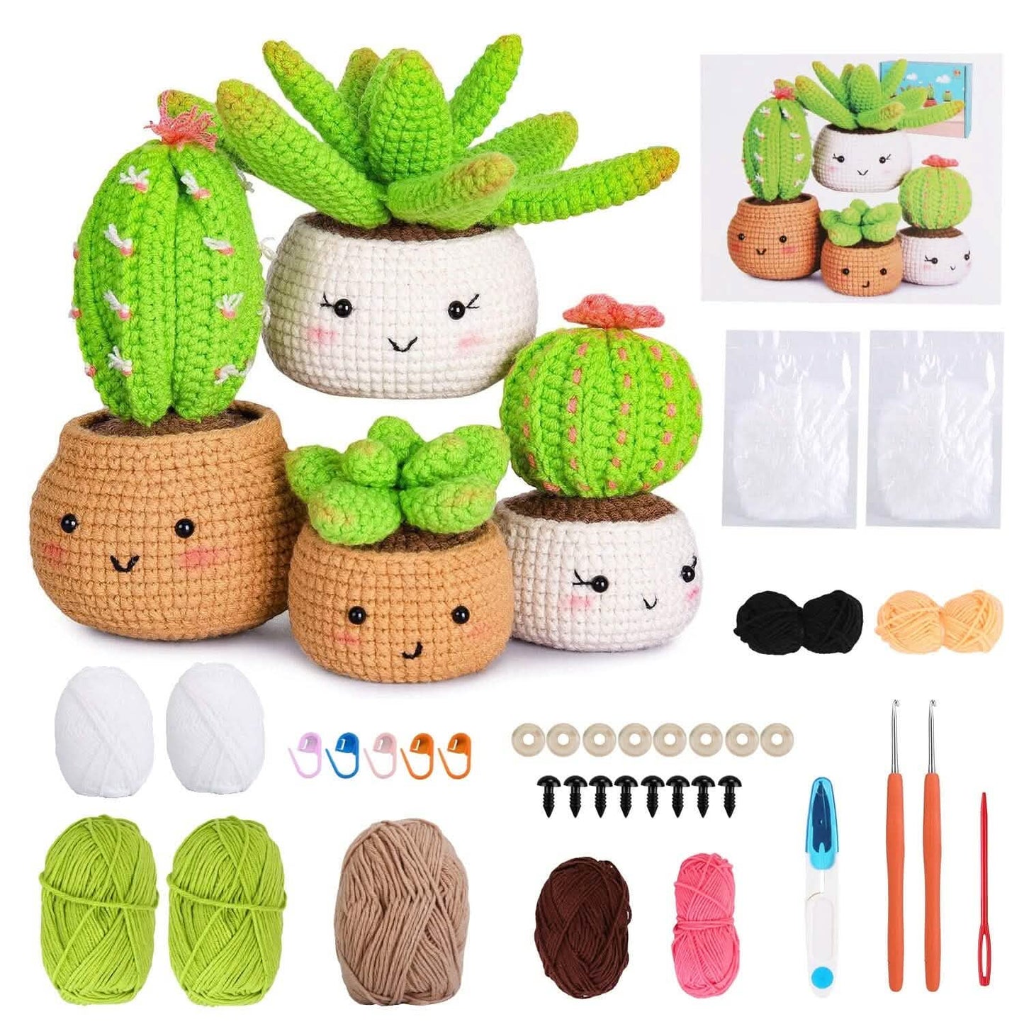 Kit de ganchillo para principiantes, suministros de tejido DIY