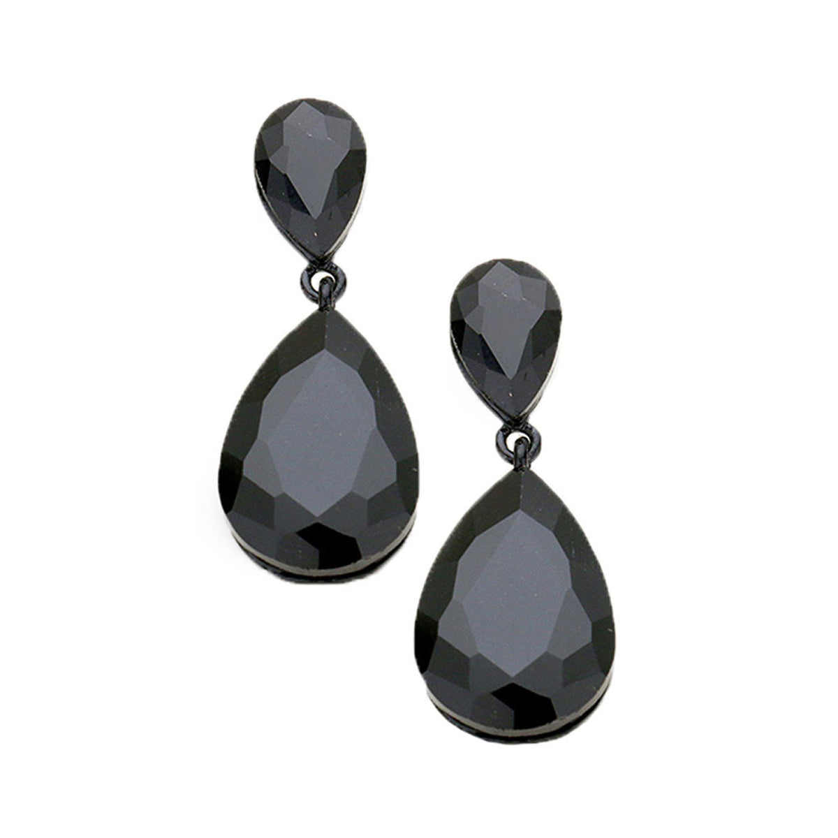 Women's Crystal Double Teardrop Evening Dangle Earrings